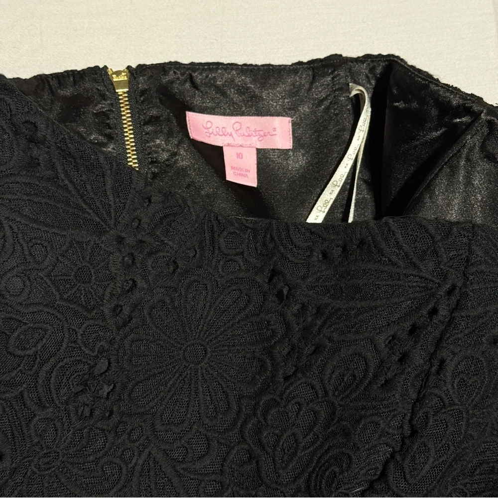 Lilly Pulitzer Dress Size 10 Black Womens A Line Strapless Short Mini Dress NWOT - Picture 3 of 4